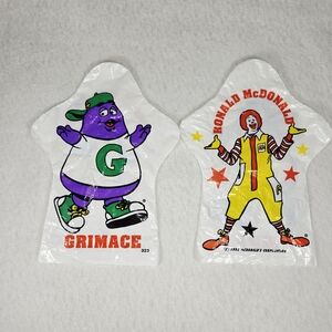 McDonald's Ronald McDonald and Grimace Puppets - White, Purple, Yellow